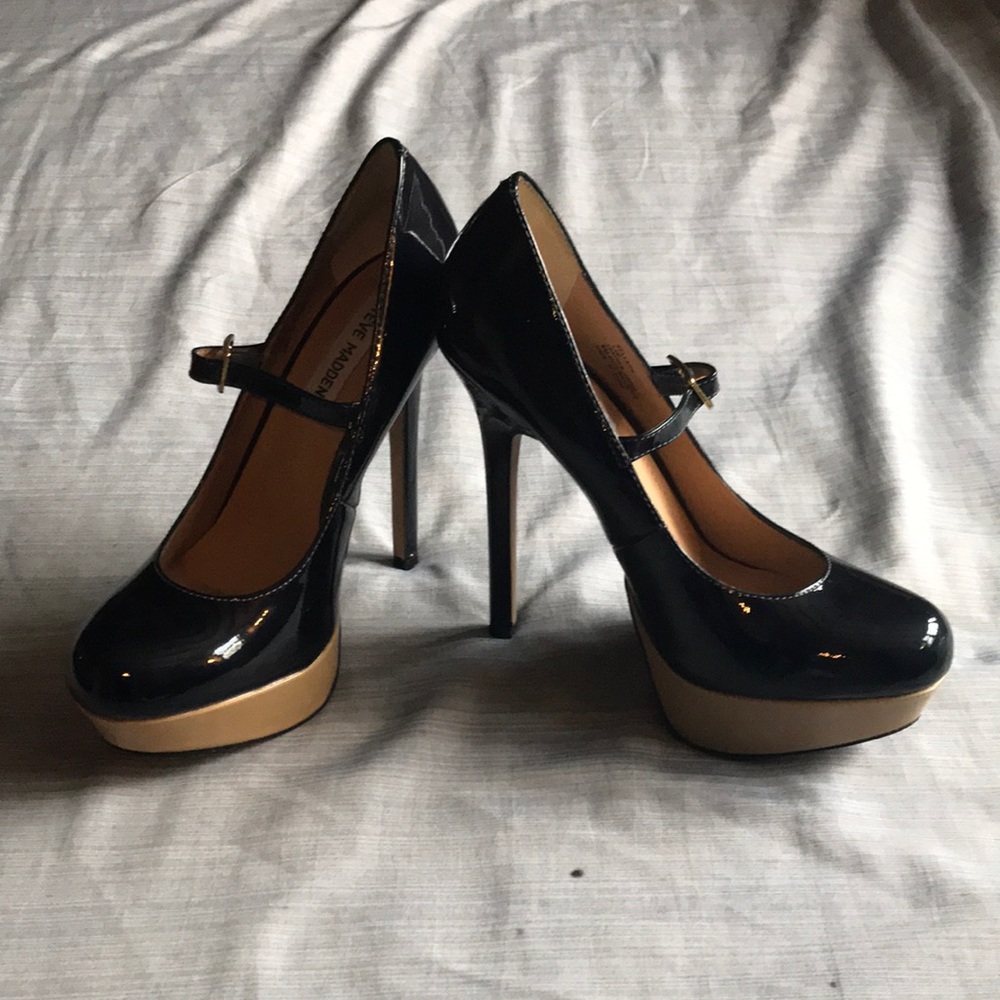 Navy Blue/Tan Steven Madden Mary Jane 7.5